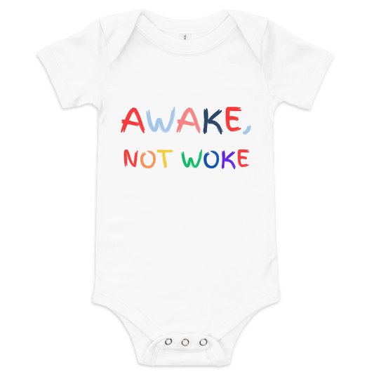 Awake, Not Woke | Conservative Baby Onesie by Lil' Patritots