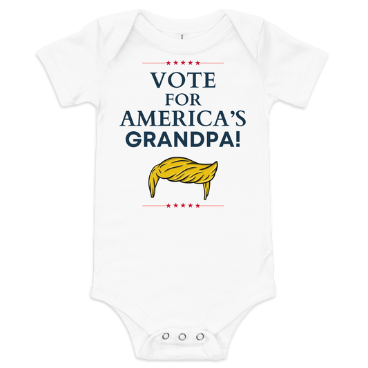 Vote for America’s Grandpa | Pro-Trump Baby Onesie by Lil' Patritots