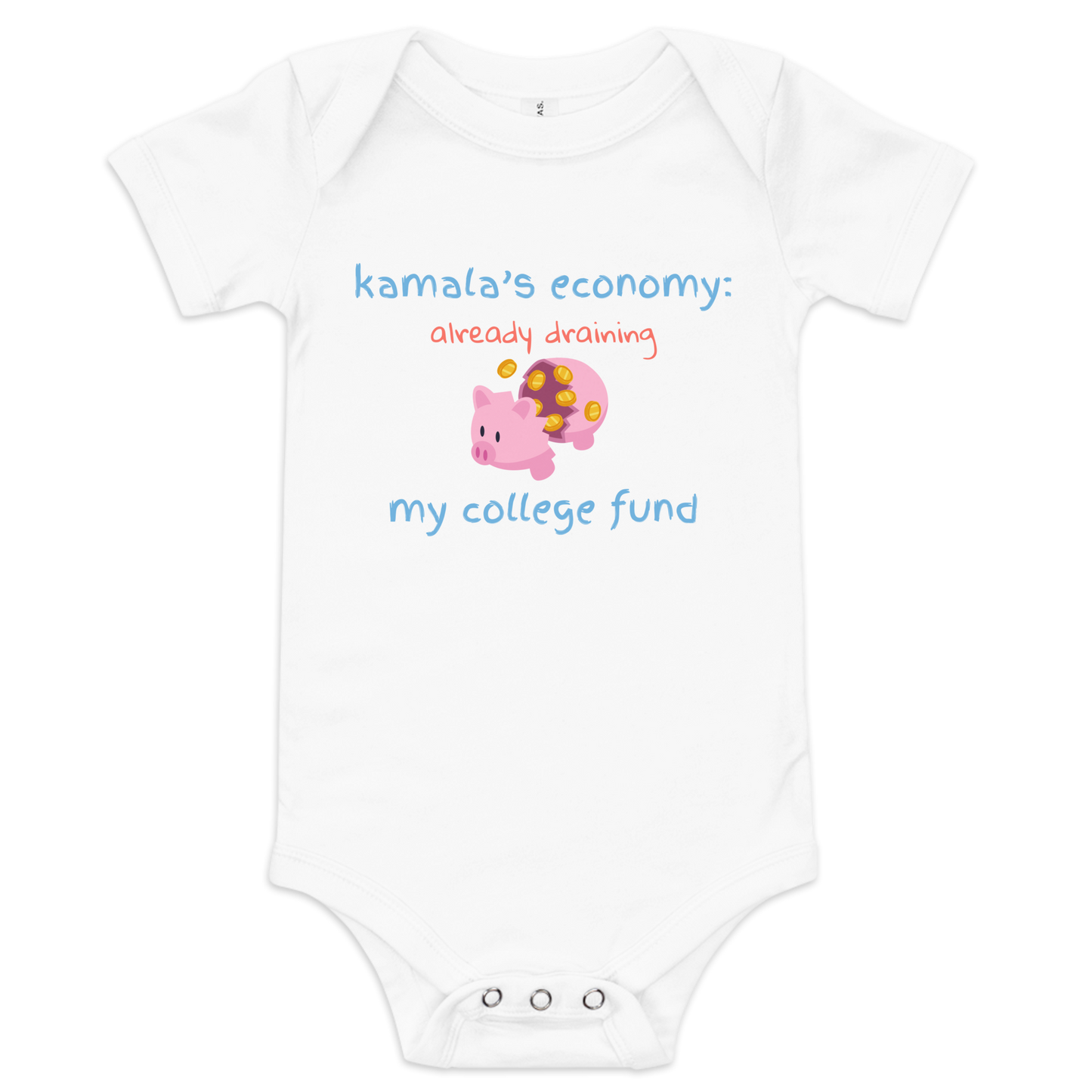 Kamala's Economy: Already Draining My College Fund | Not My Mamala Baby Onesie by Lil' Patritots