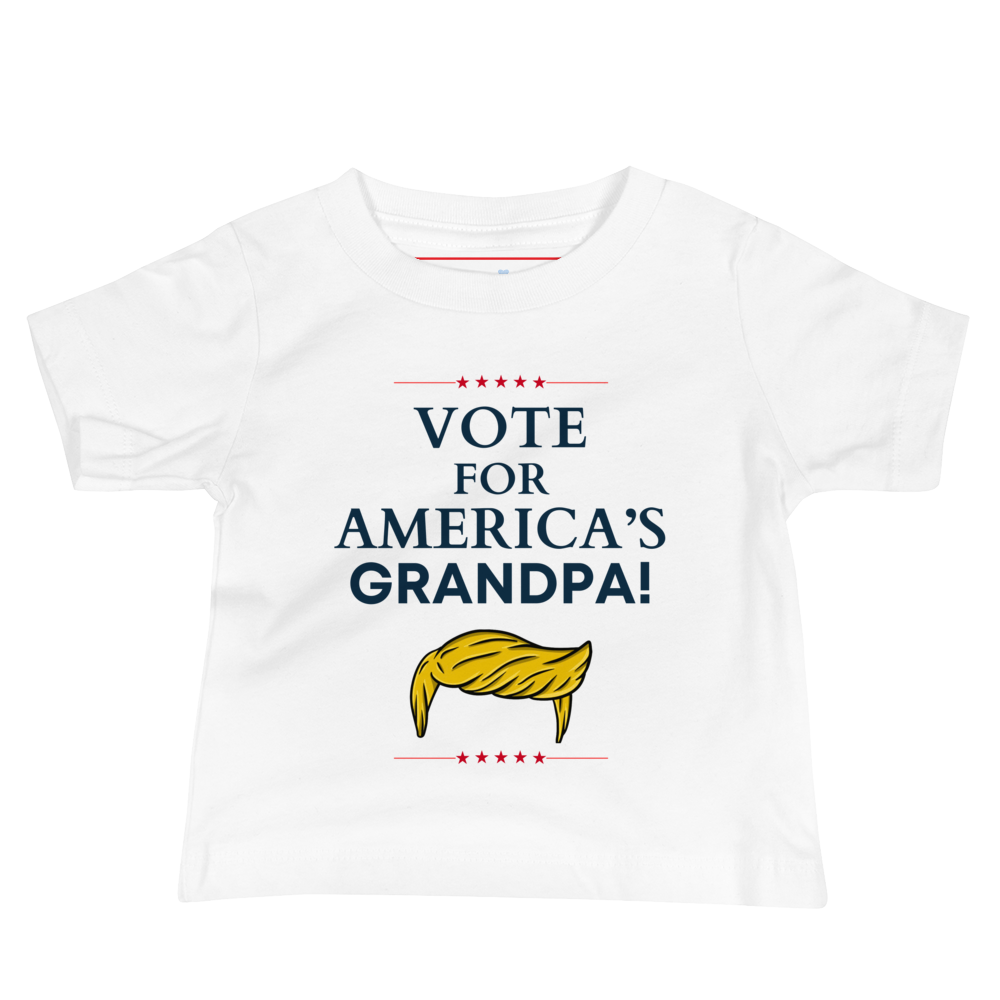 Vote for America’s Grandpa | Pro-Trump Baby T-Shirt by Lil' Patritots