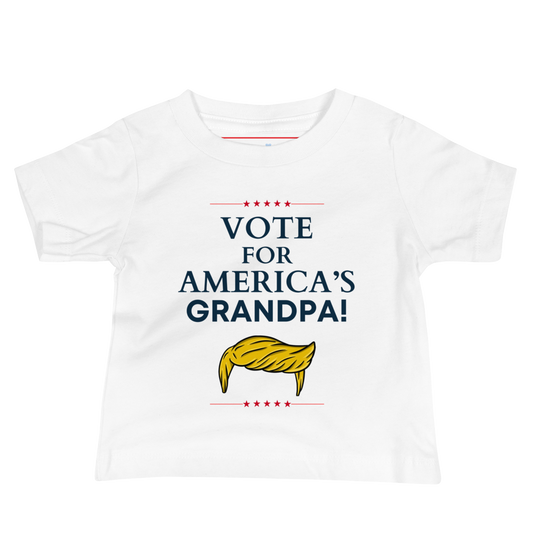 Vote for America’s Grandpa | Pro-Trump Baby T-Shirt by Lil' Patritots