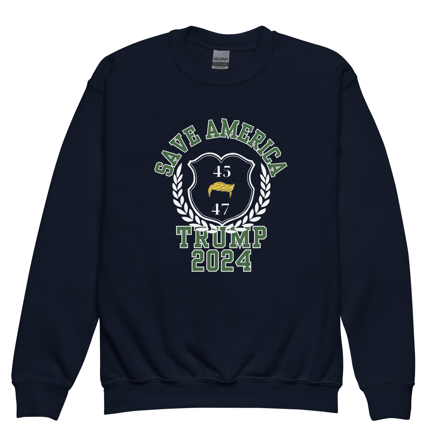 Save America Youth Crewneck Sweatshirt | Pro-Trump Kids' Apparel by Lil' Patritots